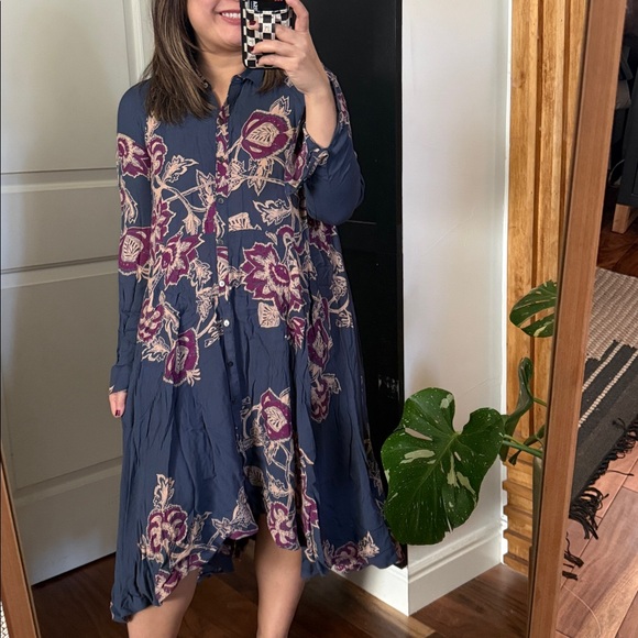 Free People Boho City Walker Printed Midi Floral Dress. Size XS/S - Picture 5 of 10